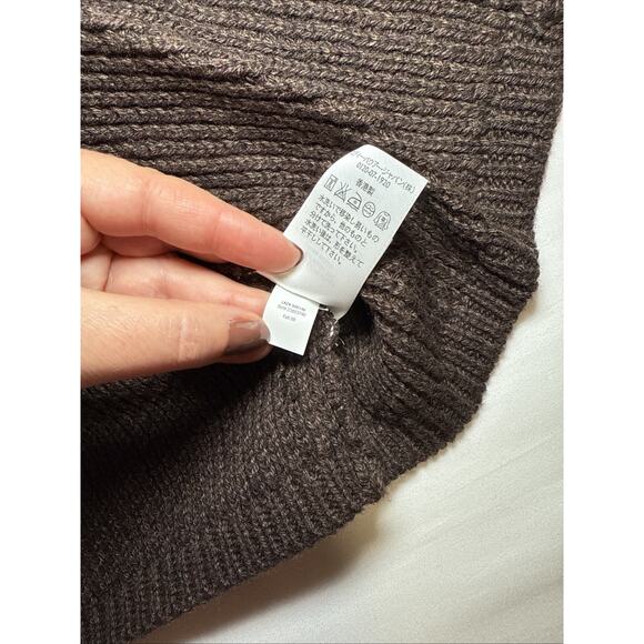 VTG Eddie Bauer Womens Brown Cable Knit Vest Wool Blend Collared Size Medium NWT - Picture 8 of 14